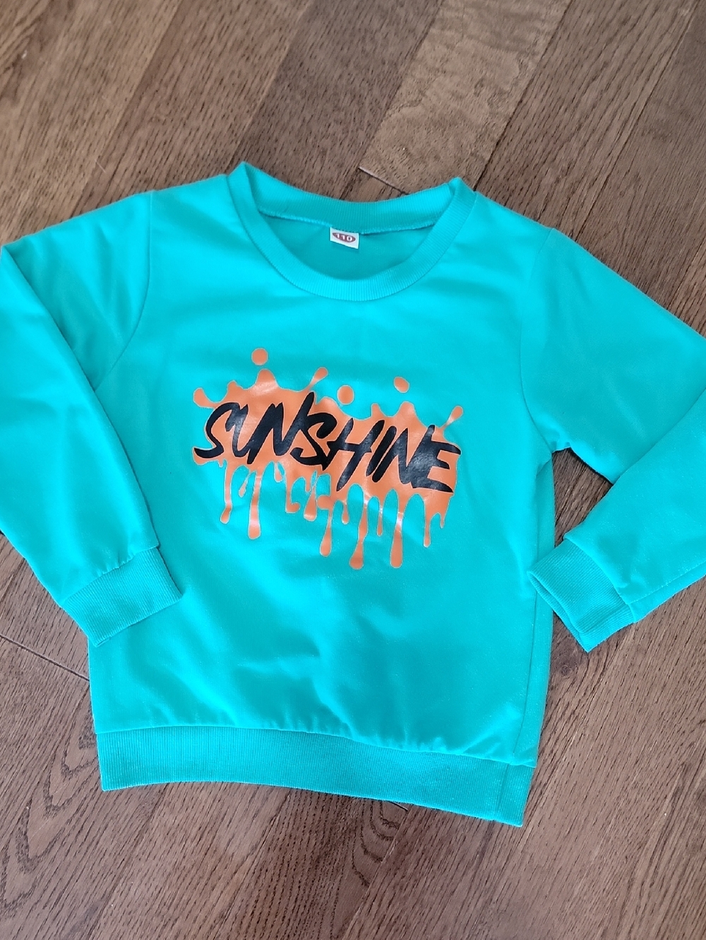 Sunshine Graphic Teal Sweatshirt - Orange Drip